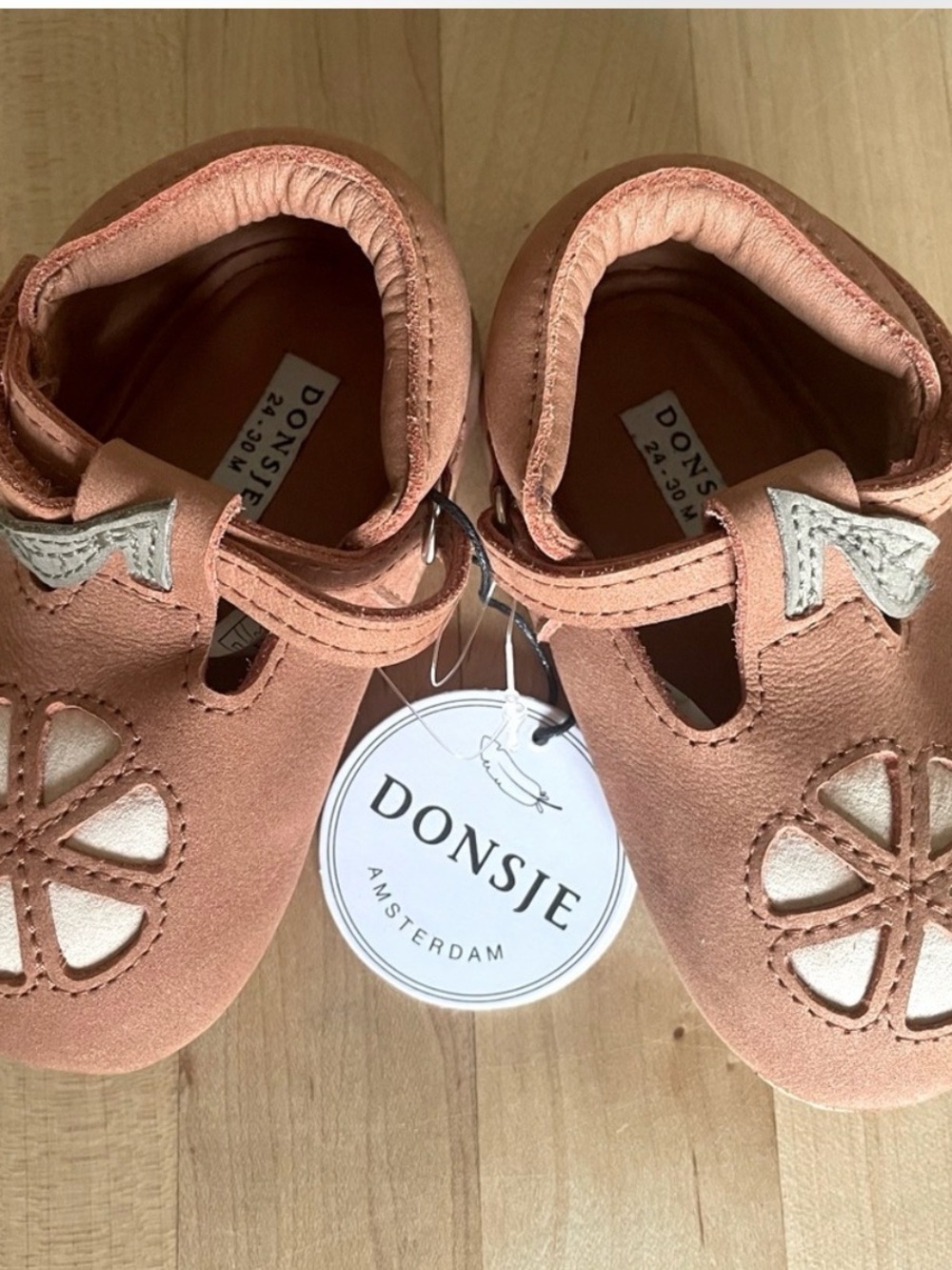 Donsje Amsterdam Baby Mary Jane Shoes in Dusty Orange